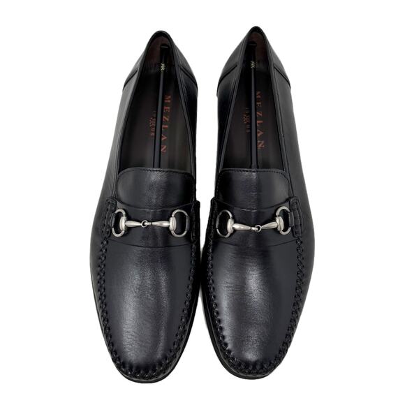 NEW Mezlan Horse-Bit Ornament Moccasin Loafers Mens size 10 Black Leather #17087 main image 5